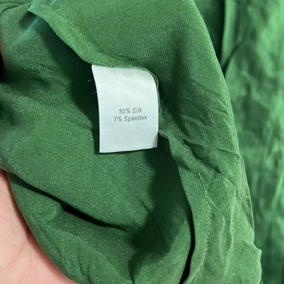 Green Stretch Silk Top XL - Picture 4 of 4